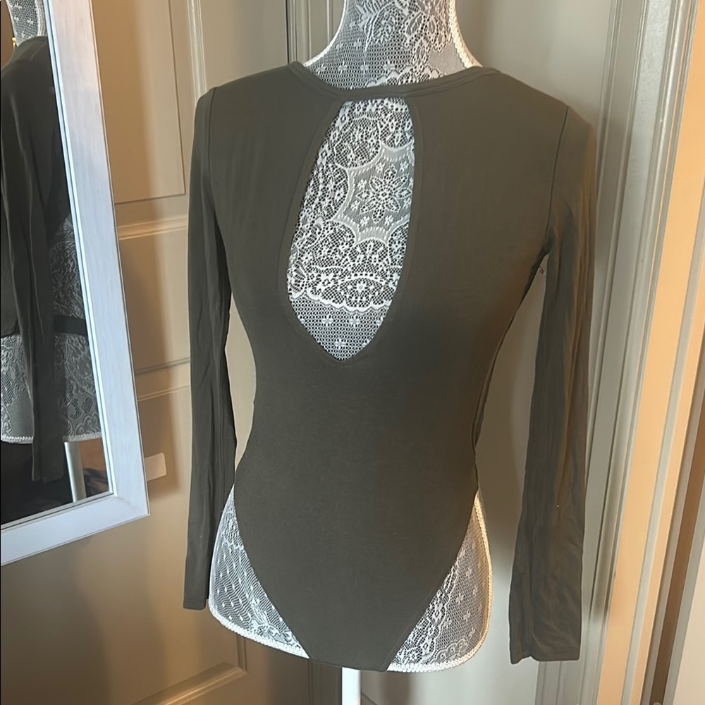 Lulus Green Long Sleeve Cut Out Bodysuit